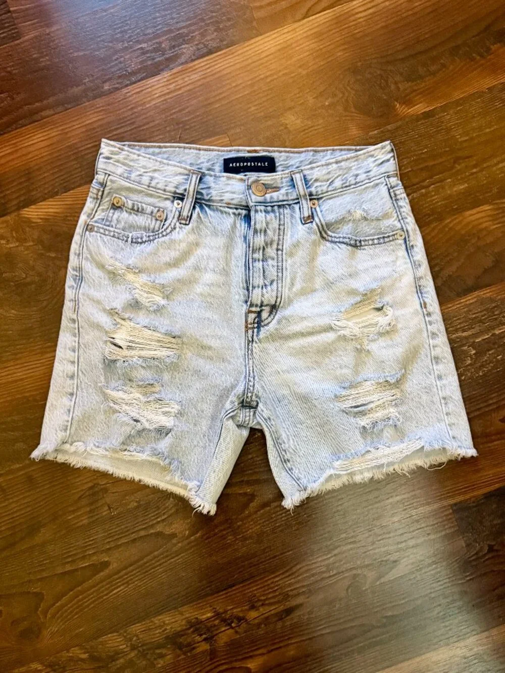 Aeropostale - 90's Baggy Distressed Denim Shorts - Size 2